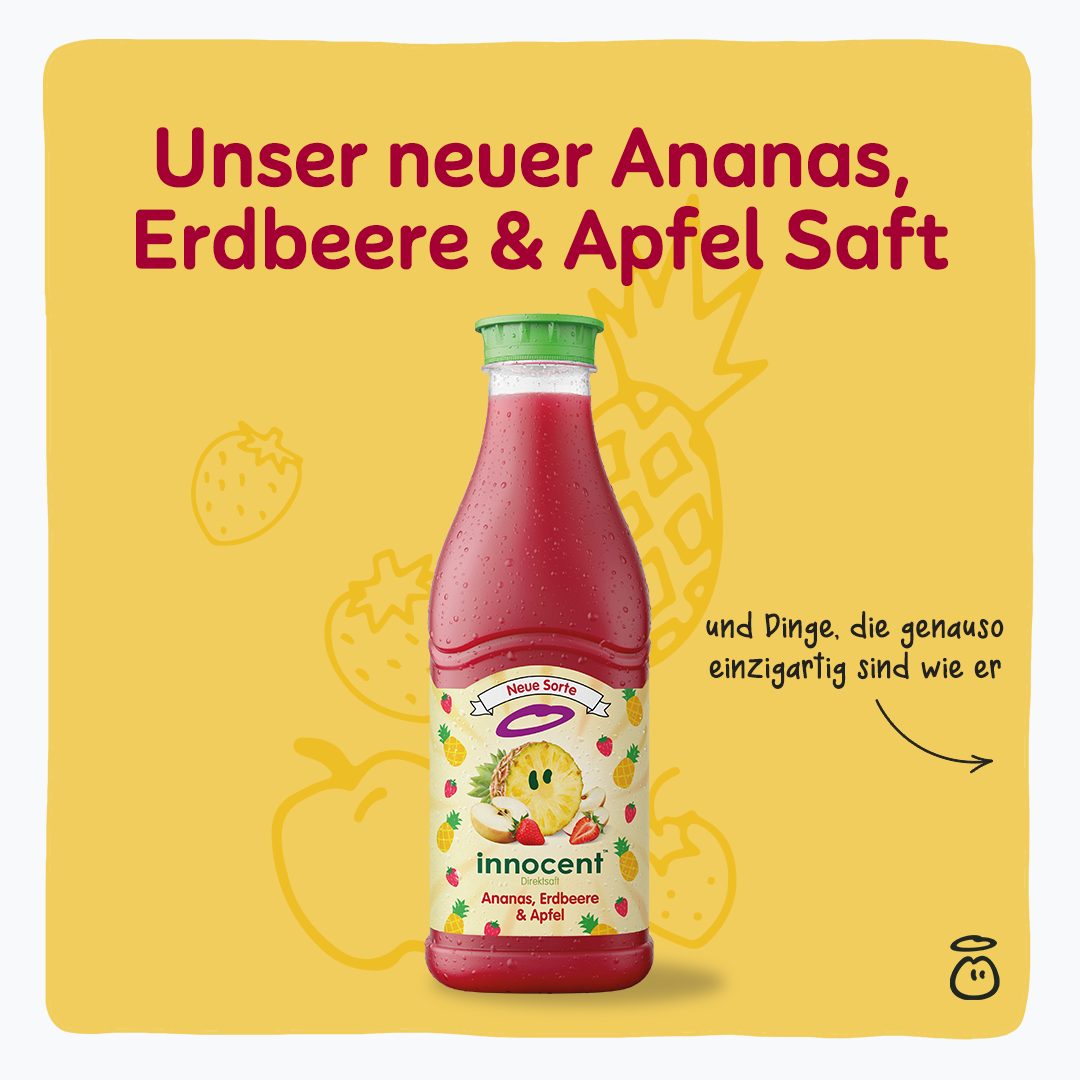 Ananas, Erdbeere, Apfle-Saft